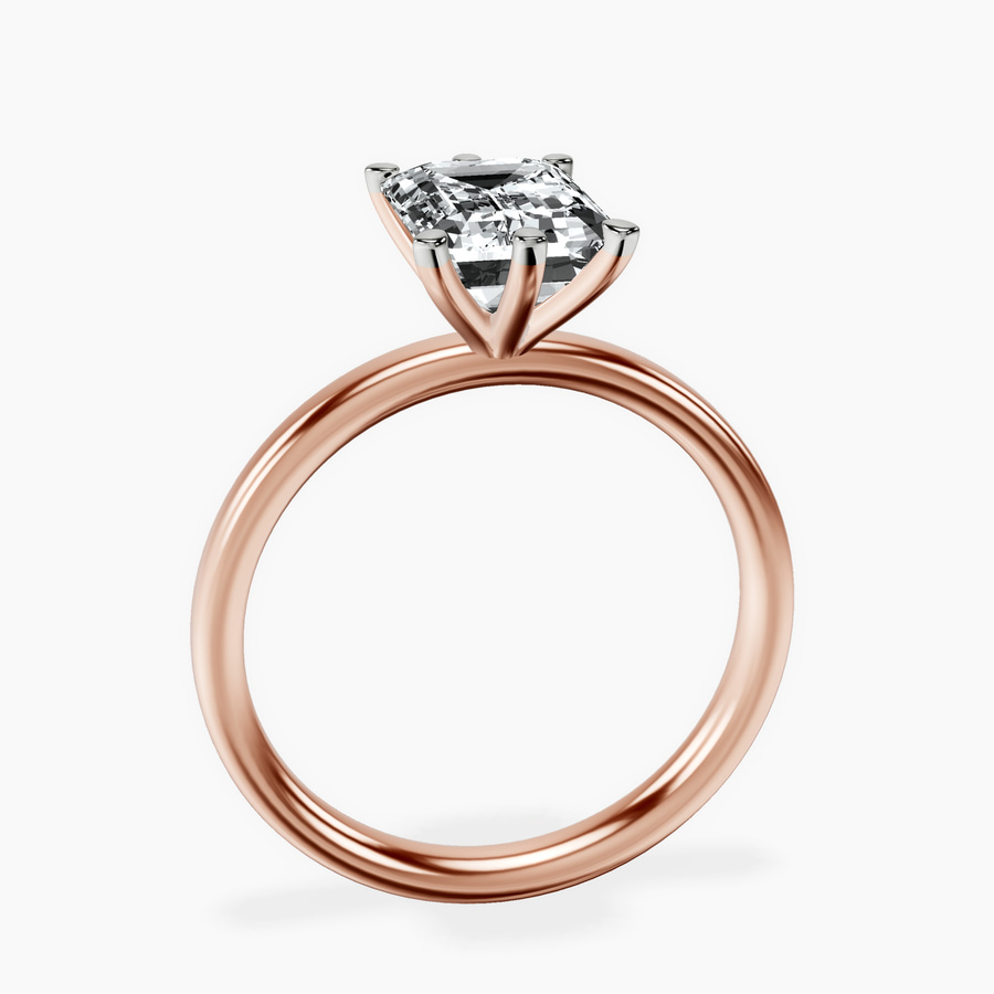 10ct Rose Gold Six Prong Solitaire 2mm Lab Diamond Ring side right image one