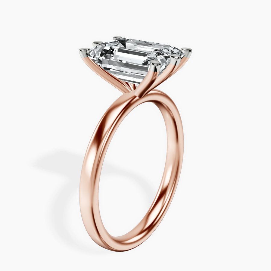 18kt Rose Gold Six Prong Solitaire 2mm Lab Diamond Ring standing product image one