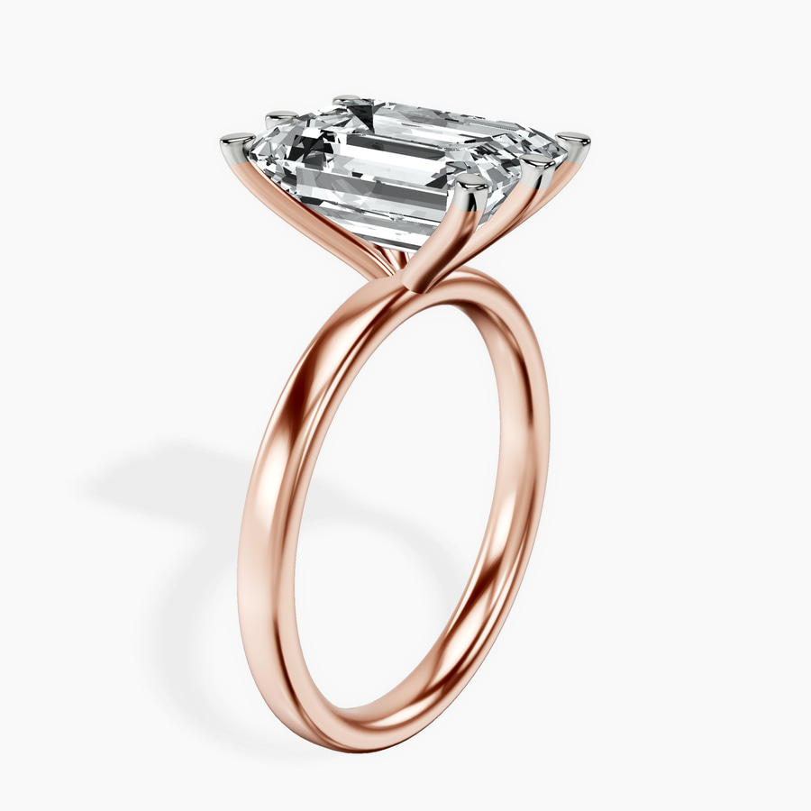 18kt Rose Gold Six Prong Solitaire 2mm Lab Diamond Ring standing product image one