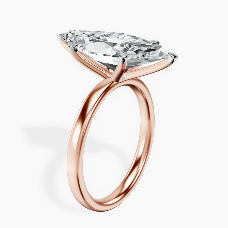 18kt Rose Gold Six Prong Solitaire 2mm Lab Diamond Ring standing product image one