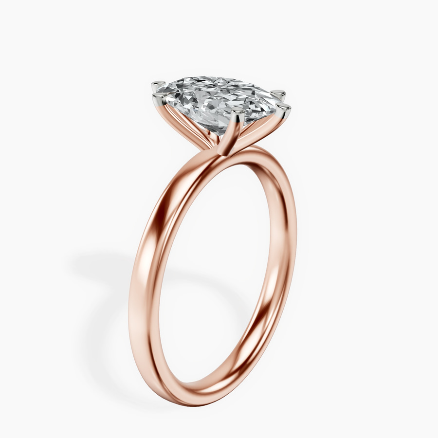 18ct Rose Gold Six Prong Solitaire 2mm Lab Diamond Ring standing product image one