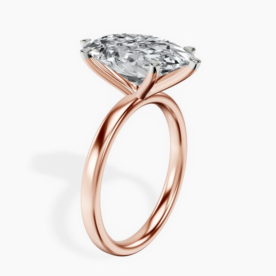 18kt Rose Gold Six Prong Solitaire 2mm Lab Diamond Ring standing product image one