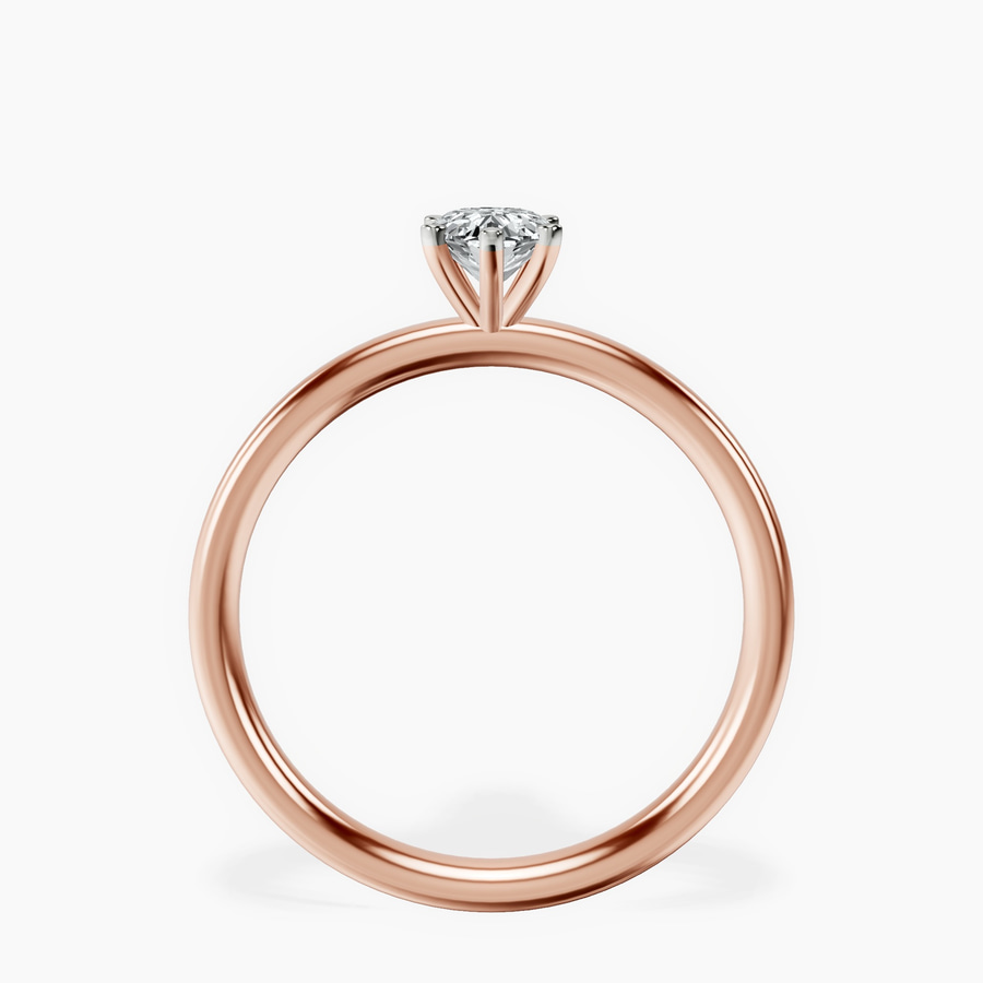 10ct Rose Gold Six Prong Solitaire 2mm Lab Diamond Ring side right image one