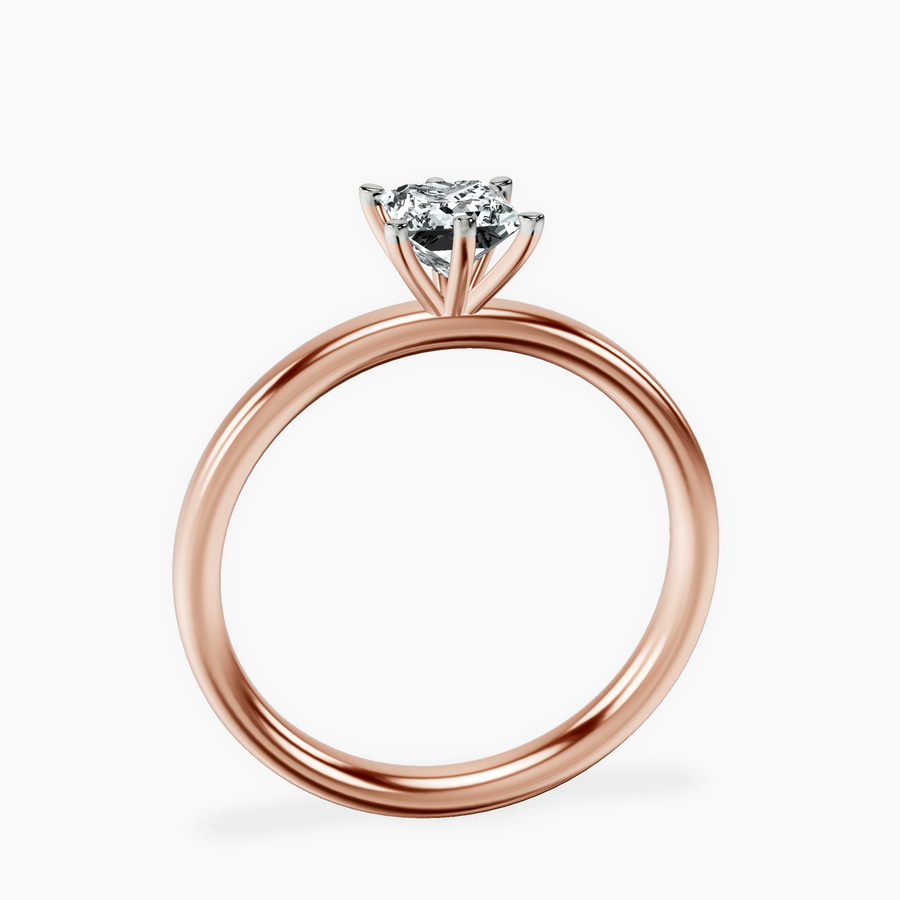 10ct Rose Gold Six Prong Solitaire 2mm Lab Diamond Ring side right image one
