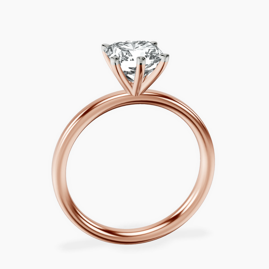 18ct Rose Gold Six Prong Solitaire 2mm Lab Diamond Ring side right image one