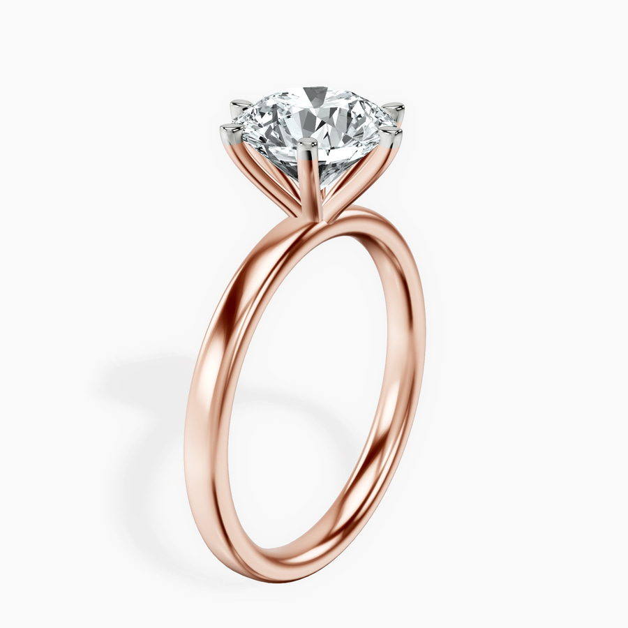 10ct Rose Gold Six Prong Solitaire 2mm Lab Diamond Ring standing product image one