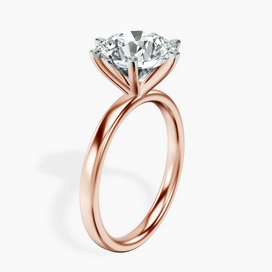 10ct Rose Gold Six Prong Solitaire 2mm Lab Diamond Ring standing product image one