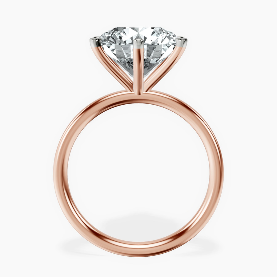 10ct Rose Gold Six Prong Solitaire 2mm Lab Diamond Ring side right image one