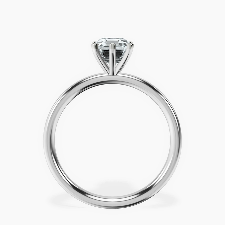 Platinum Six Prong Solitaire 2mm Lab Diamond Ring side right image one