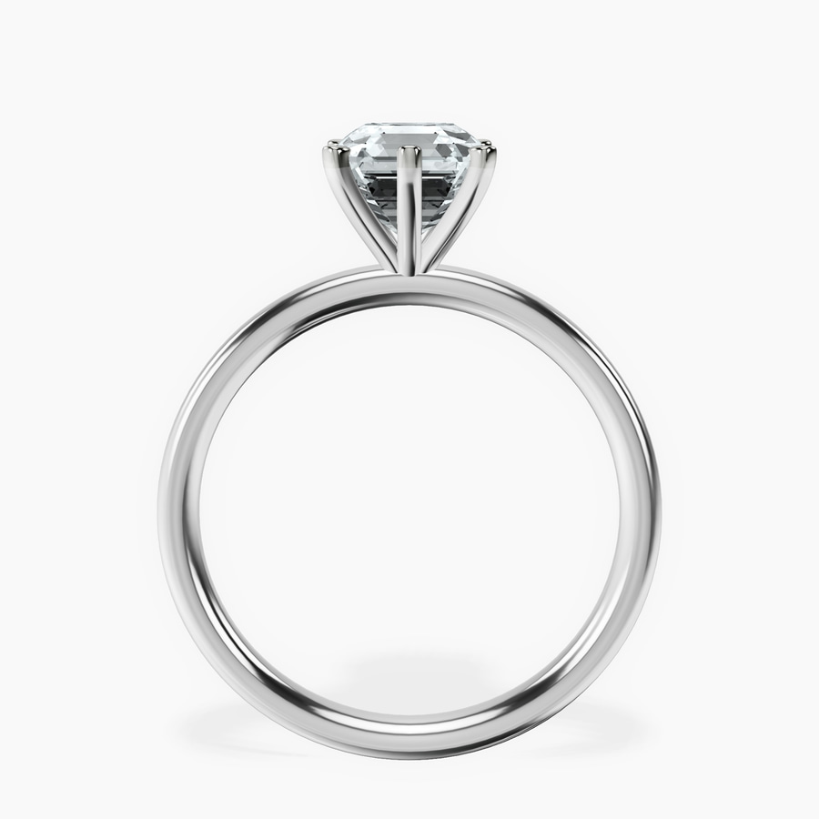 Platinum Six Prong Solitaire 2mm Lab Diamond Ring side right image one