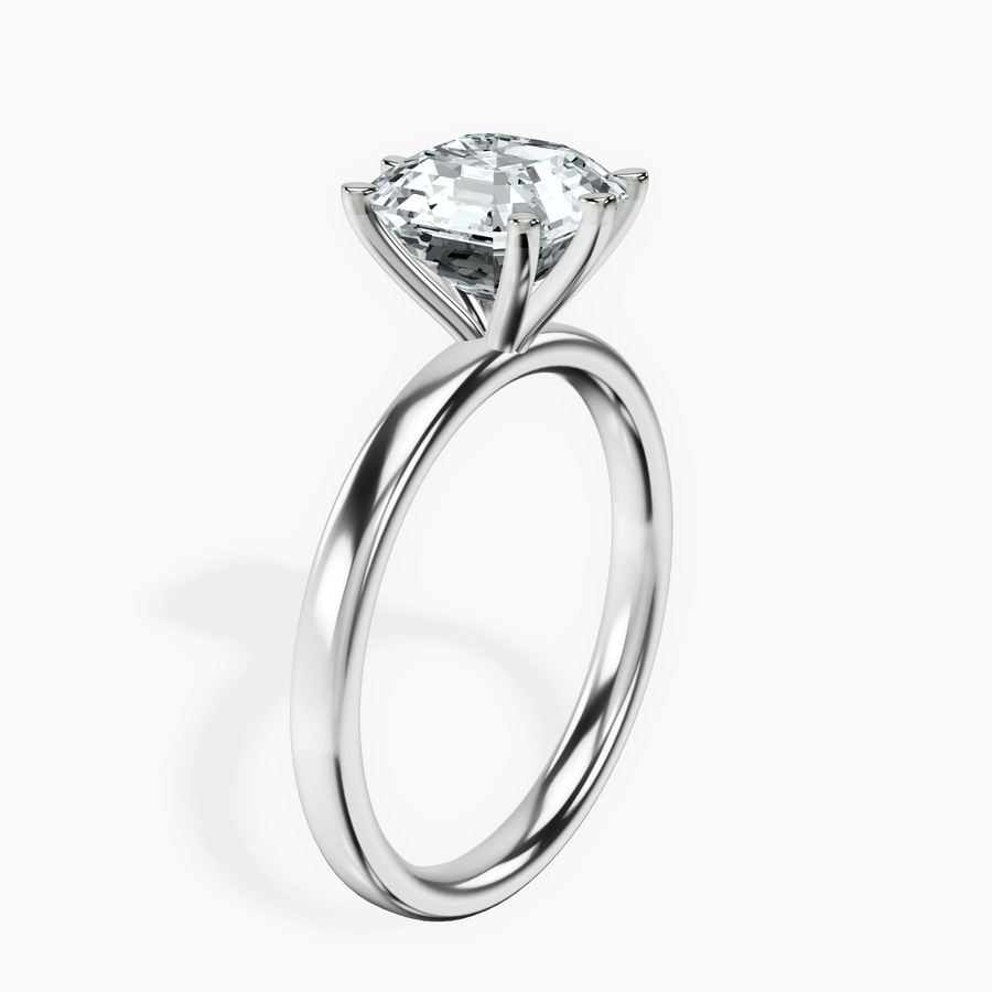 Platinum Six Prong Solitaire 2mm Lab Diamond Ring standing product image one