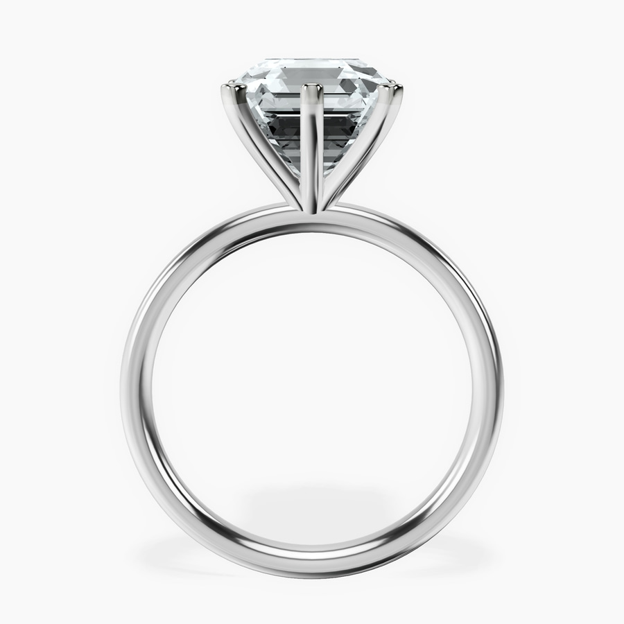 Platinum Six Prong Solitaire 2mm Lab Diamond Ring side right image one