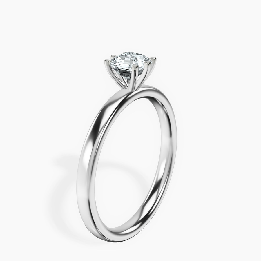 Platinum Six Prong Solitaire 2mm Lab Diamond Ring standing product image one