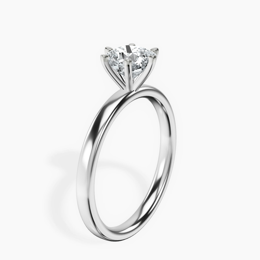 10kt White Gold Six Prong Solitaire 2mm Lab Diamond Ring standing product image one