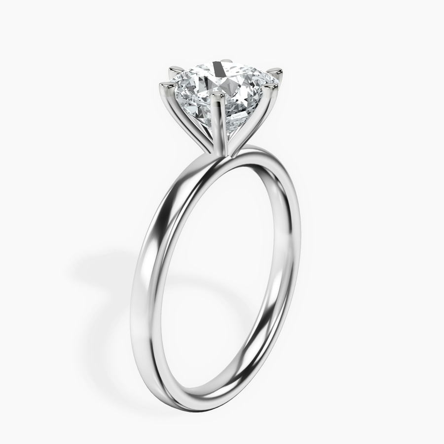 Platinum Six Prong Solitaire 2mm Lab Diamond Ring standing product image one