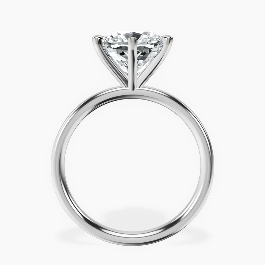 10kt White Gold Six Prong Solitaire 2mm Lab Diamond Ring side right image one