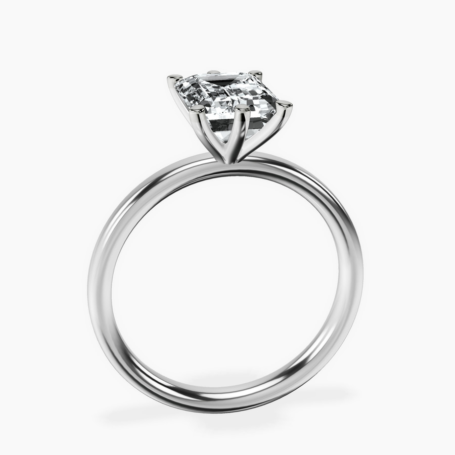 Platinum Six Prong Solitaire 2mm Lab Diamond Ring side right image one