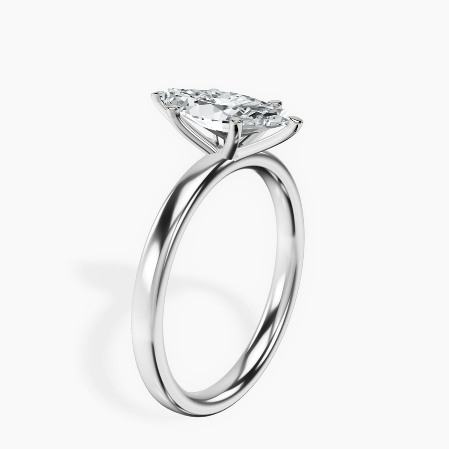 10kt White Gold Six Prong Solitaire 2mm Lab Diamond Ring standing product image one