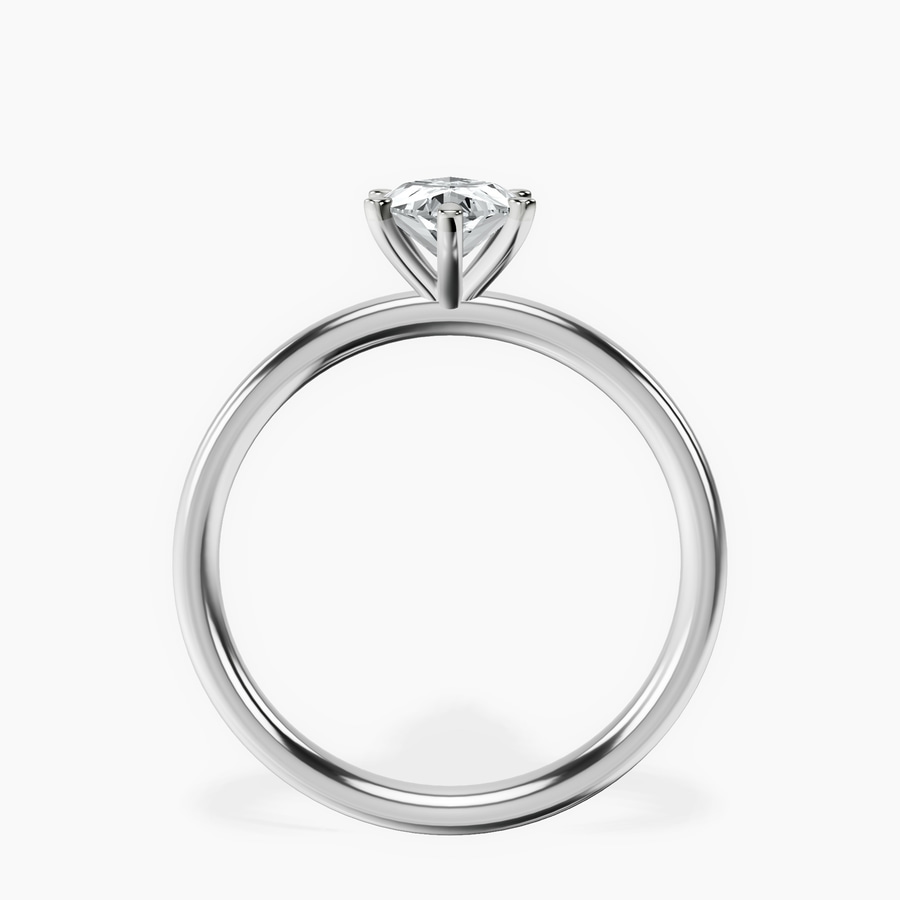 10kt White Gold Six Prong Solitaire 2mm Lab Diamond Ring side right image one