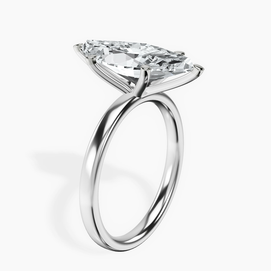 Platinum Six Prong Solitaire 2mm Lab Diamond Ring standing product image one
