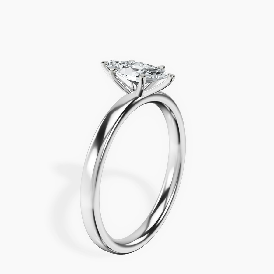 10kt White Gold Six Prong Solitaire 2mm Lab Diamond Ring standing product image one