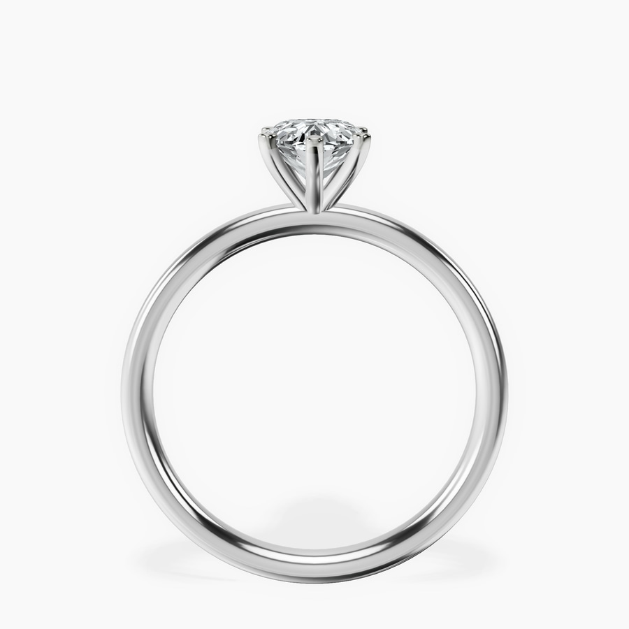 Platinum Six Prong Solitaire 2mm Lab Diamond Ring side right image one