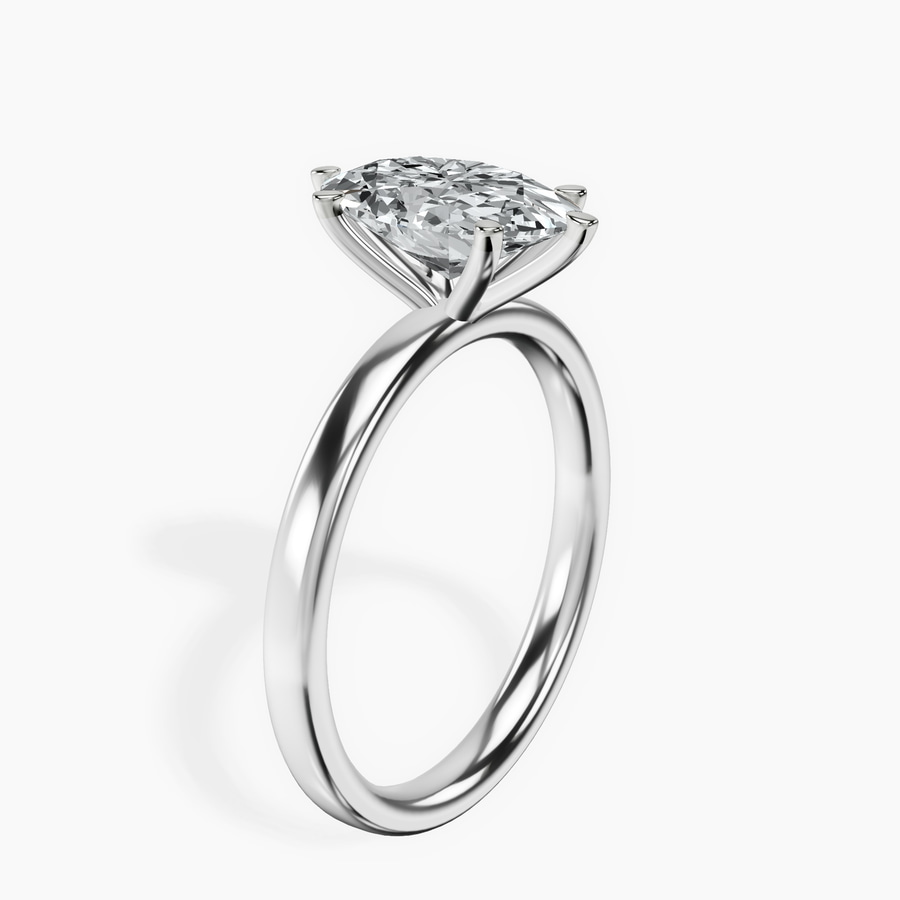 Platinum Six Prong Solitaire 2mm Lab Diamond Ring standing product image one