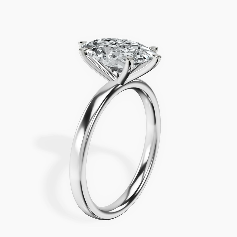 Platinum Six Prong Solitaire 2mm Lab Diamond Ring standing product image one