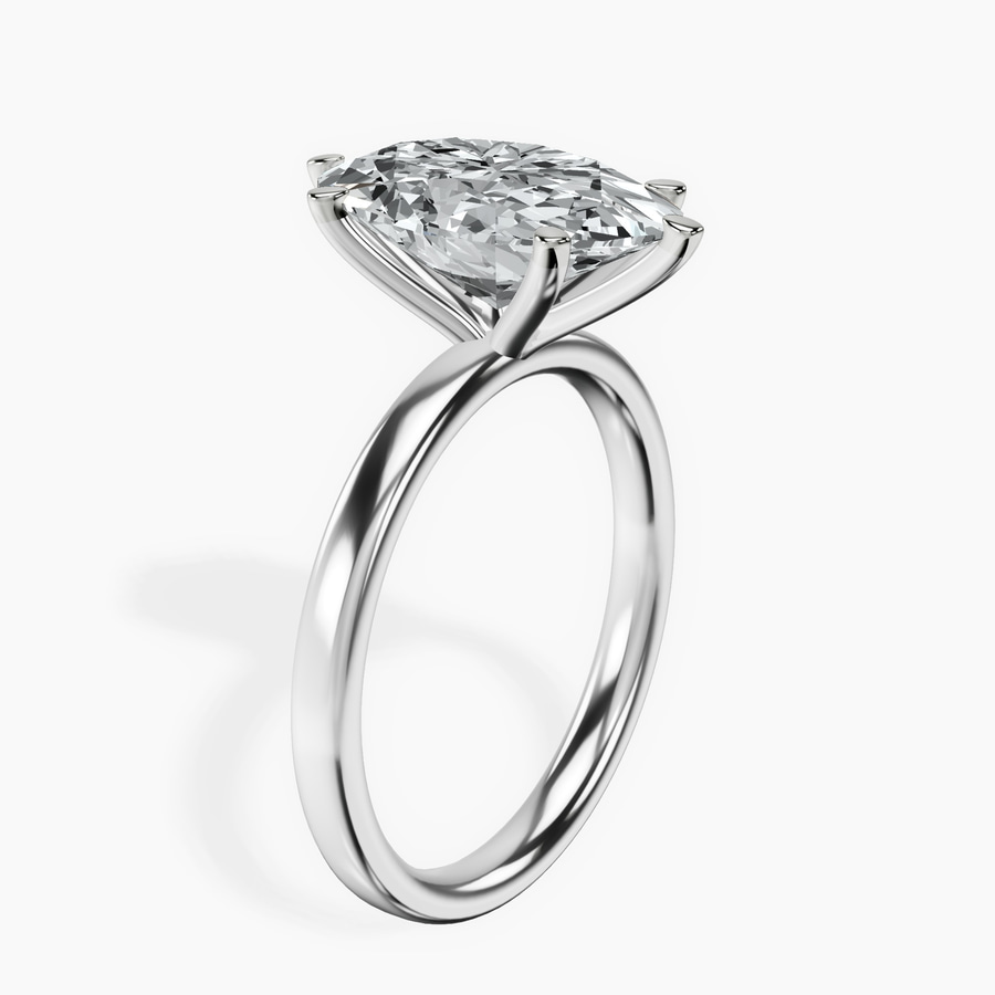 Platinum Six Prong Solitaire 2mm Lab Diamond Ring standing product image one