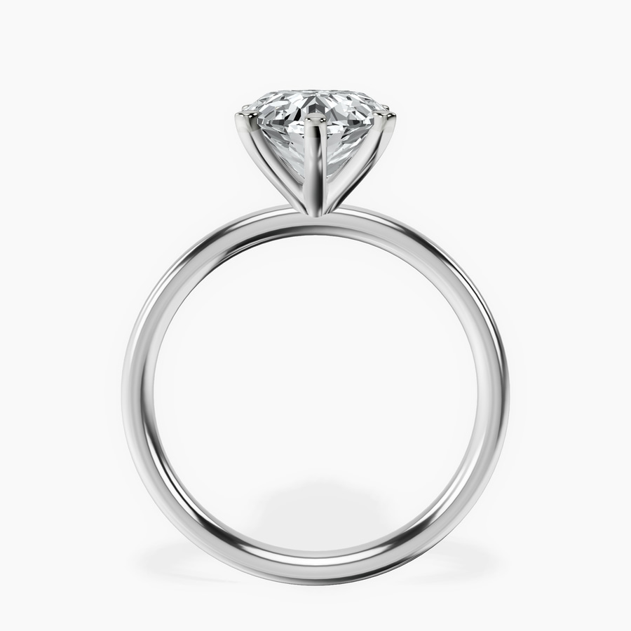 Platinum Six Prong Solitaire 2mm Lab Diamond Ring side right image one