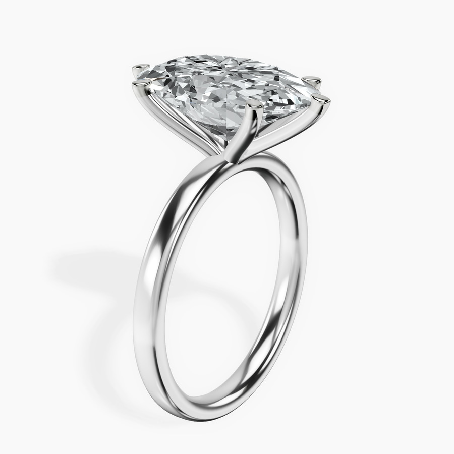 Platinum Six Prong Solitaire 2mm Lab Diamond Ring standing product image one