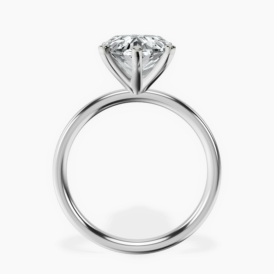 Platinum Six Prong Solitaire 2mm Lab Diamond Ring side right image one