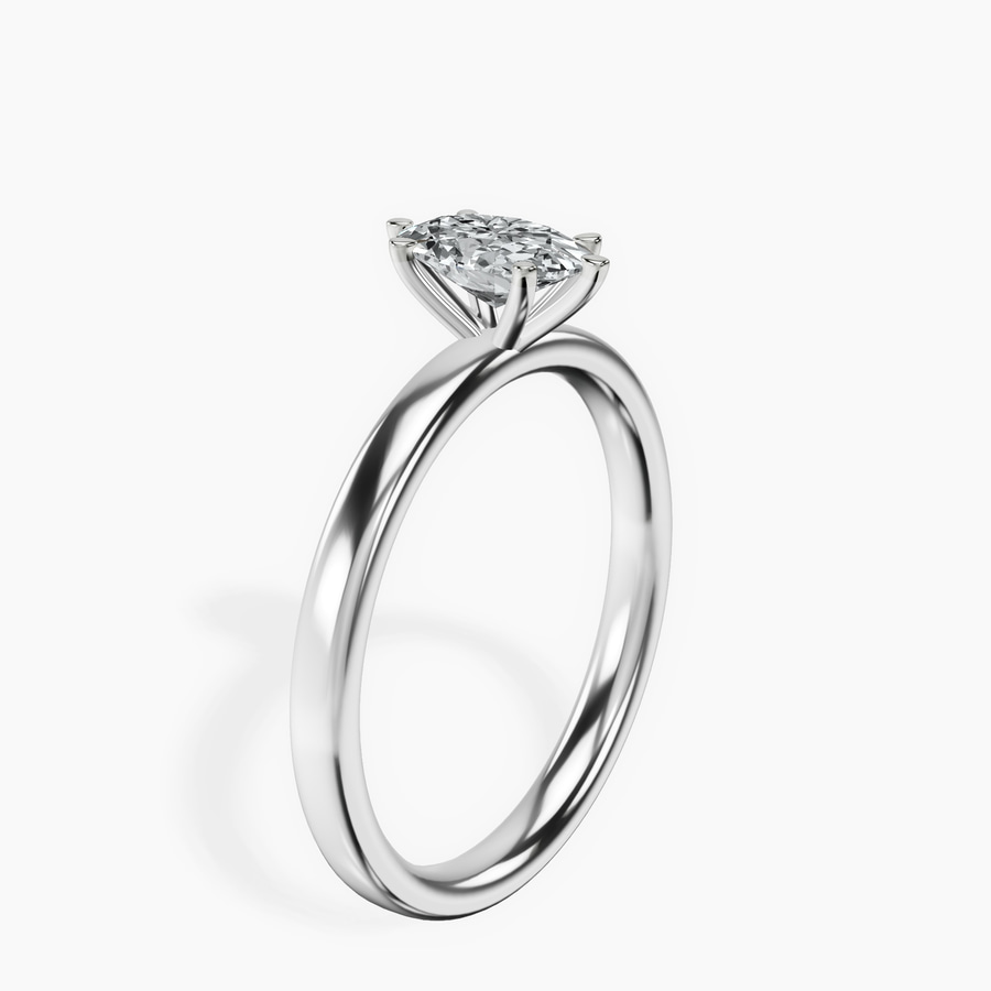Platinum Six Prong Solitaire 2mm Lab Diamond Ring standing product image one
