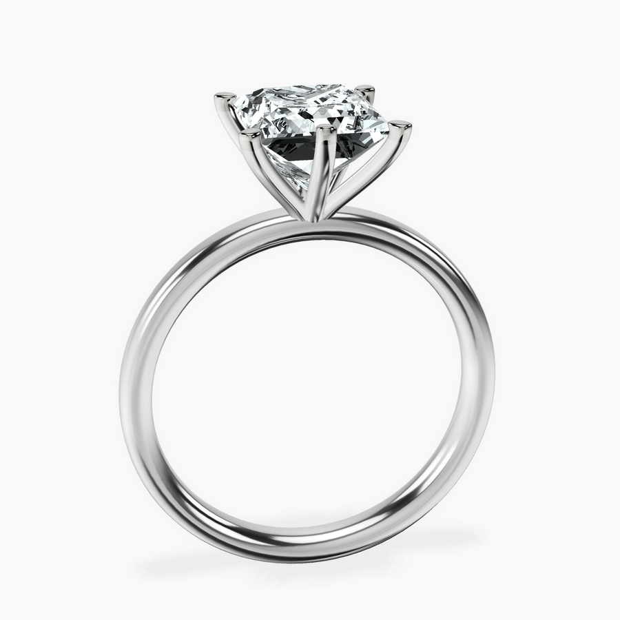 10ct White Gold Six Prong Solitaire 2mm Lab Diamond Ring side right image one