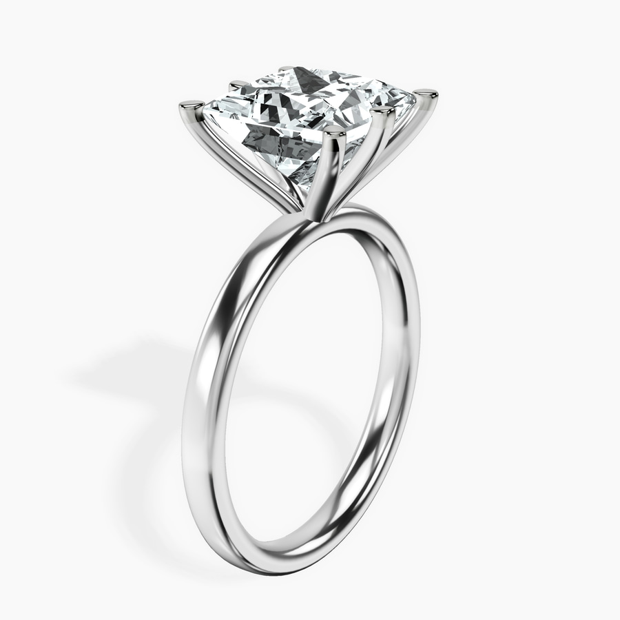 10kt White Gold Six Prong Solitaire 2mm Lab Diamond Ring standing product image one