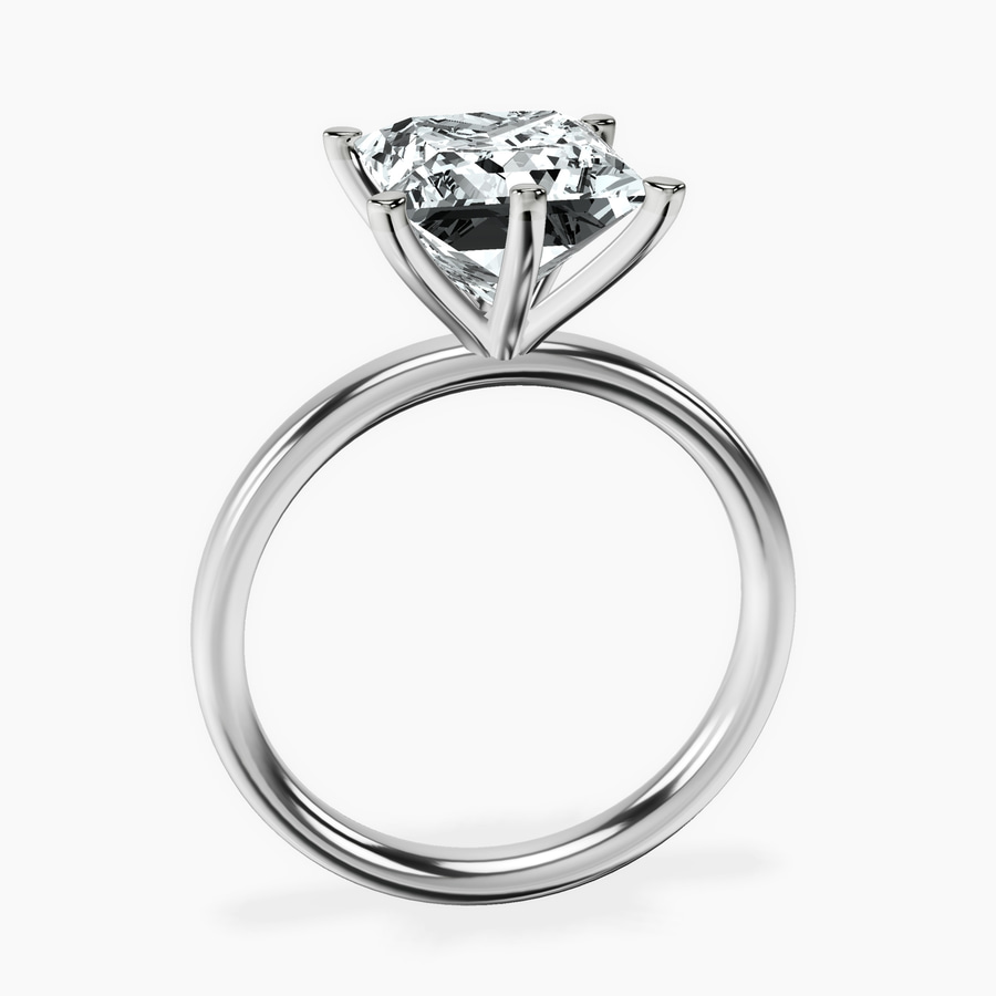 10kt White Gold Six Prong Solitaire 2mm Lab Diamond Ring side right image one