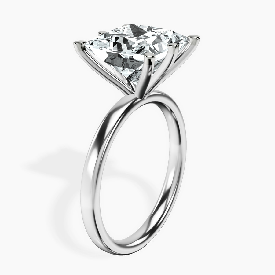 10kt White Gold Six Prong Solitaire 2mm Lab Diamond Ring standing product image one