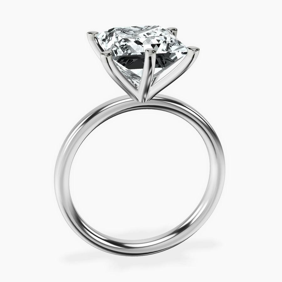 10kt White Gold Six Prong Solitaire 2mm Lab Diamond Ring side right image one