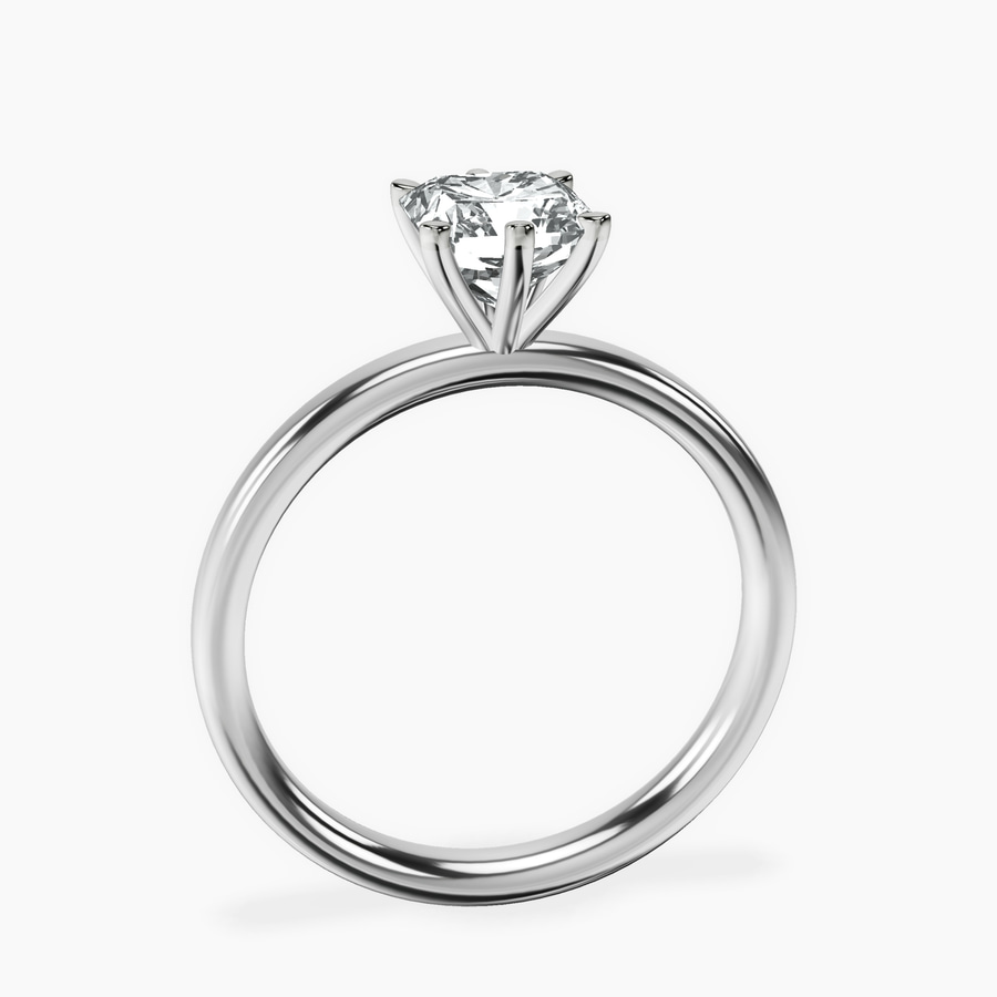 Platinum Six Prong Solitaire 2mm Lab Diamond Ring side right image one
