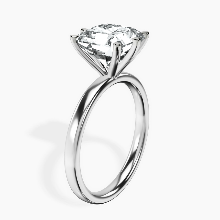 10kt White Gold Six Prong Solitaire 2mm Lab Diamond Ring standing product image one