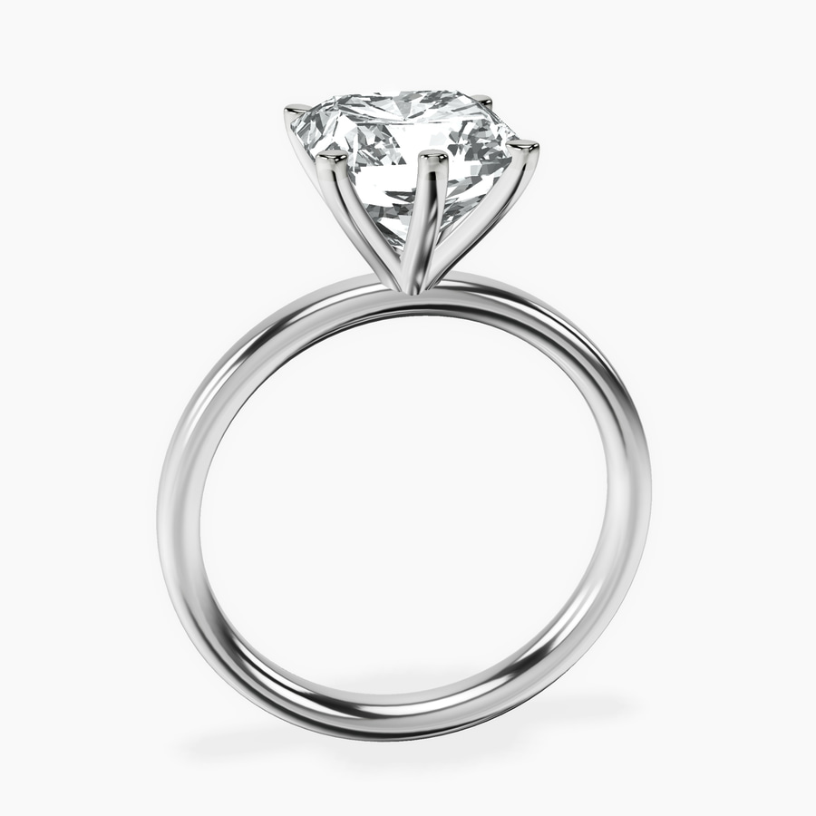 10kt White Gold Six Prong Solitaire 2mm Lab Diamond Ring side right image one