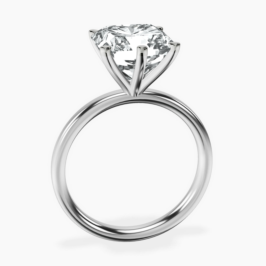 Platinum Six Prong Solitaire 2mm Lab Diamond Ring side right image one
