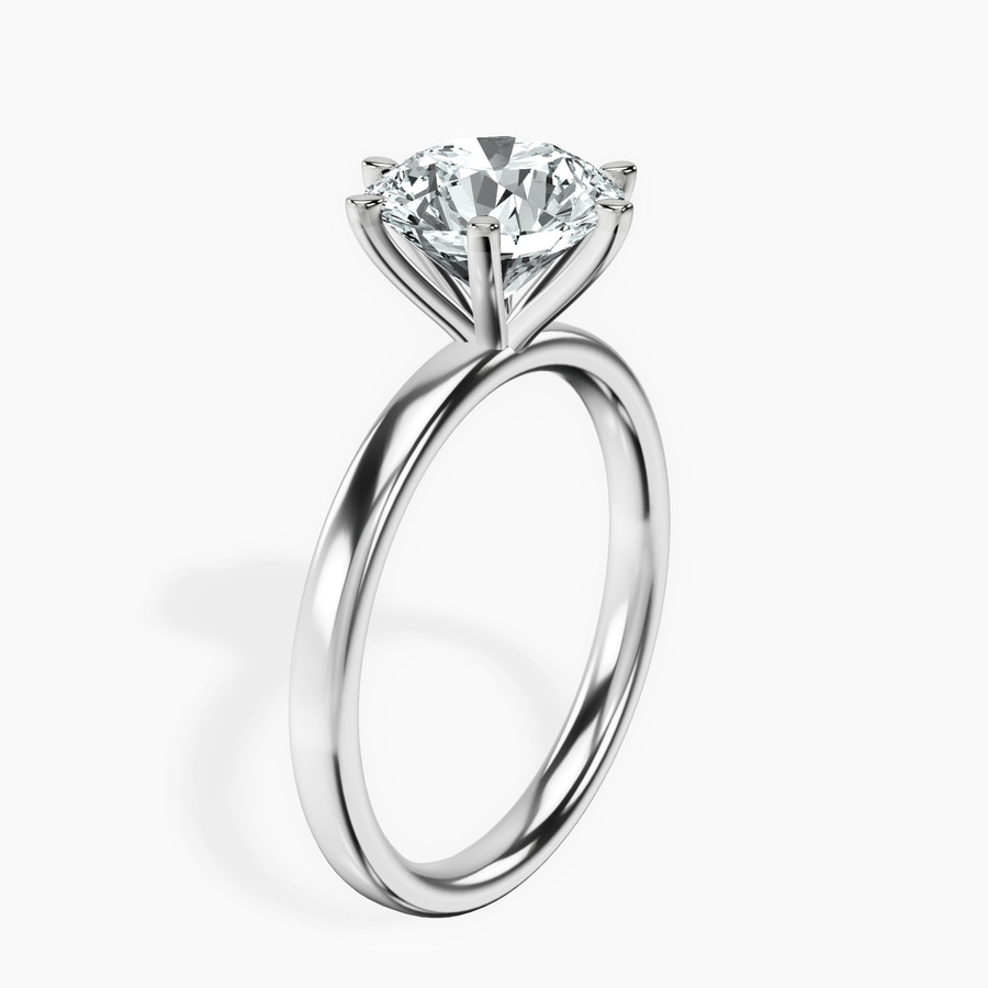 10ct White Gold Six Prong Solitaire 2mm Lab Diamond Ring standing product image one