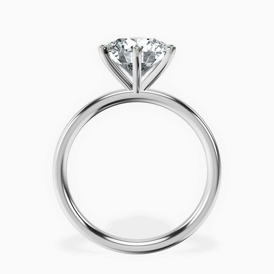 10ct White Gold Six Prong Solitaire 2mm Lab Diamond Ring side right image one