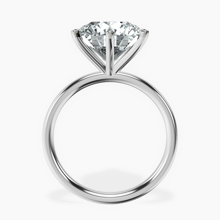 10kt White Gold Six Prong Solitaire 2mm Lab Diamond Ring side right image one