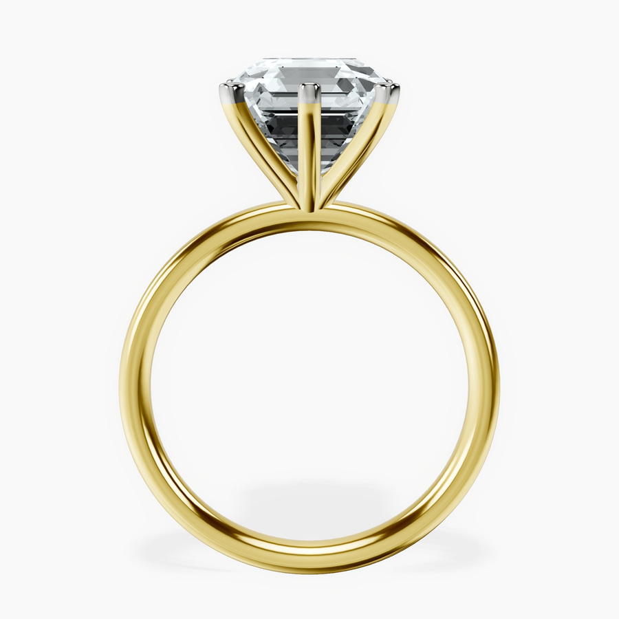 18kt Yellow Gold Six Prong Solitaire 2mm Lab Diamond Ring side right image one