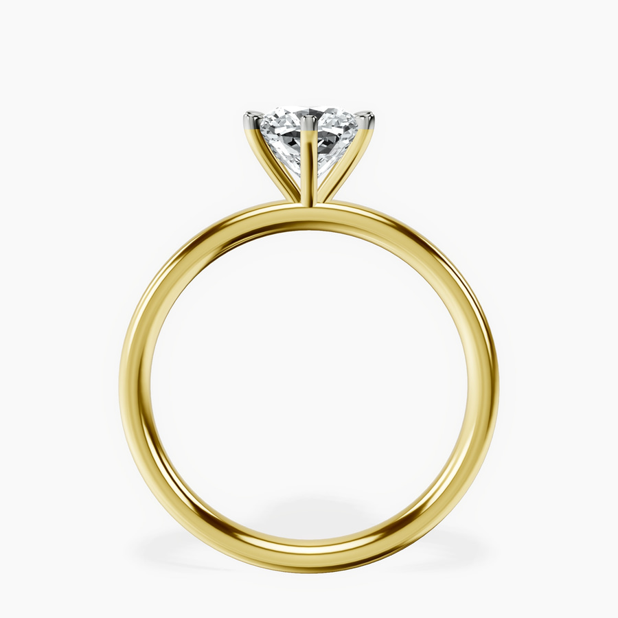 14kt Yellow Gold Six Prong Solitaire 2mm Lab Diamond Ring side right image one