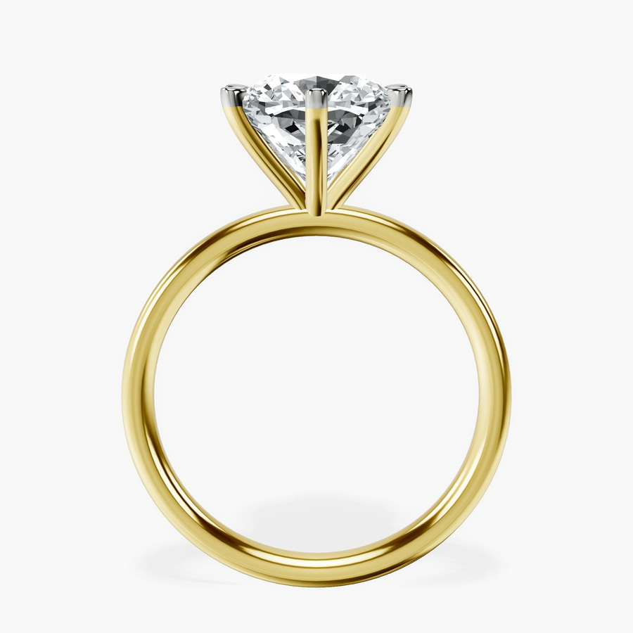 18kt Yellow Gold Six Prong Solitaire 2mm Lab Diamond Ring side right image one