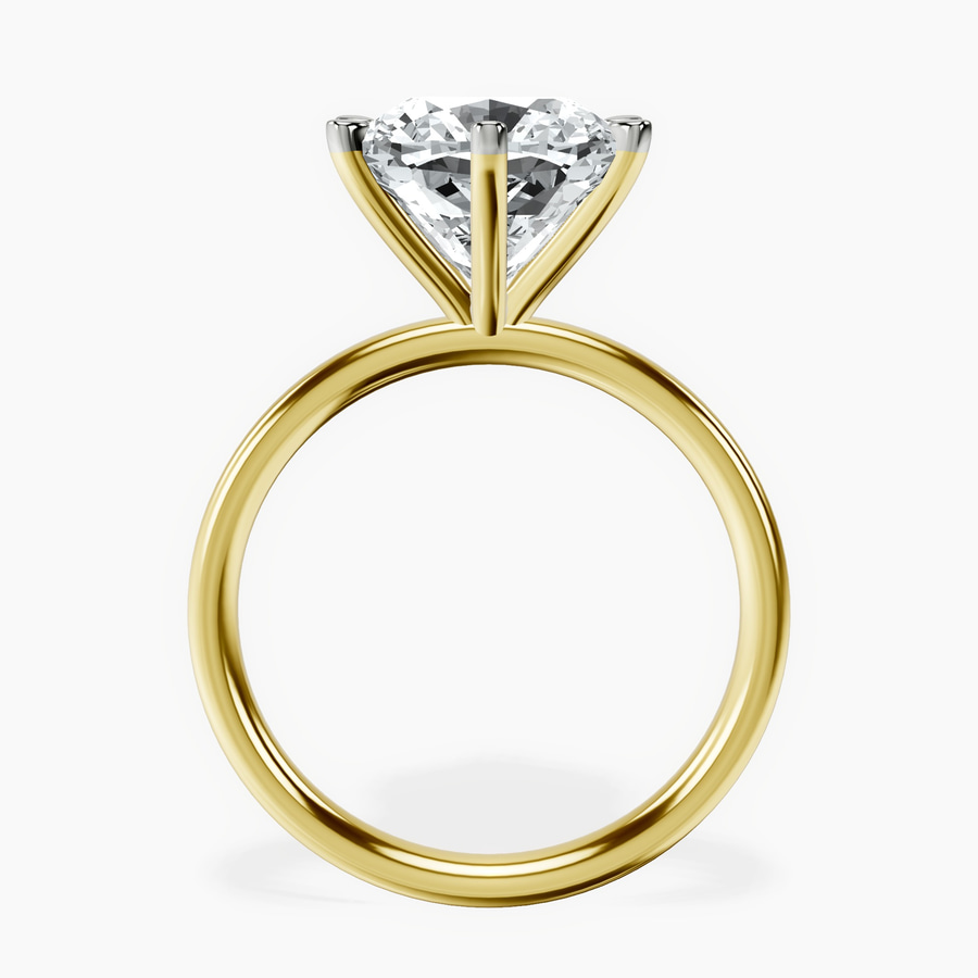14kt Yellow Gold Six Prong Solitaire 2mm Lab Diamond Ring side right image one
