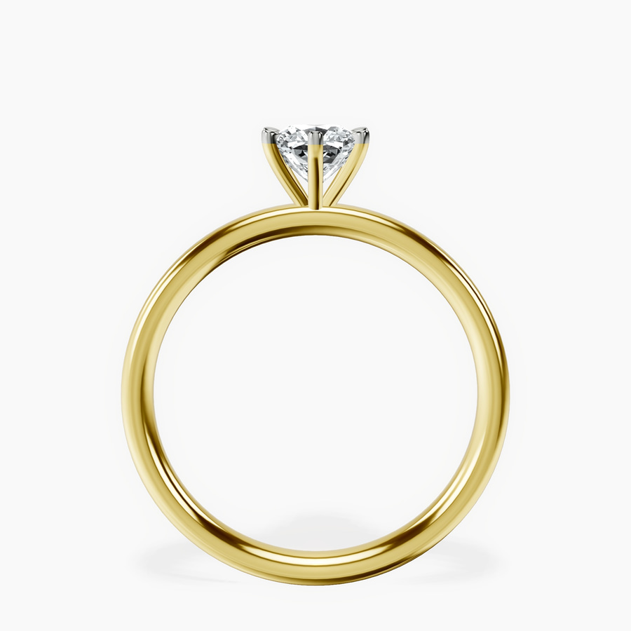 18ct Yellow Gold Six Prong Solitaire 2mm Lab Diamond Ring side right image one